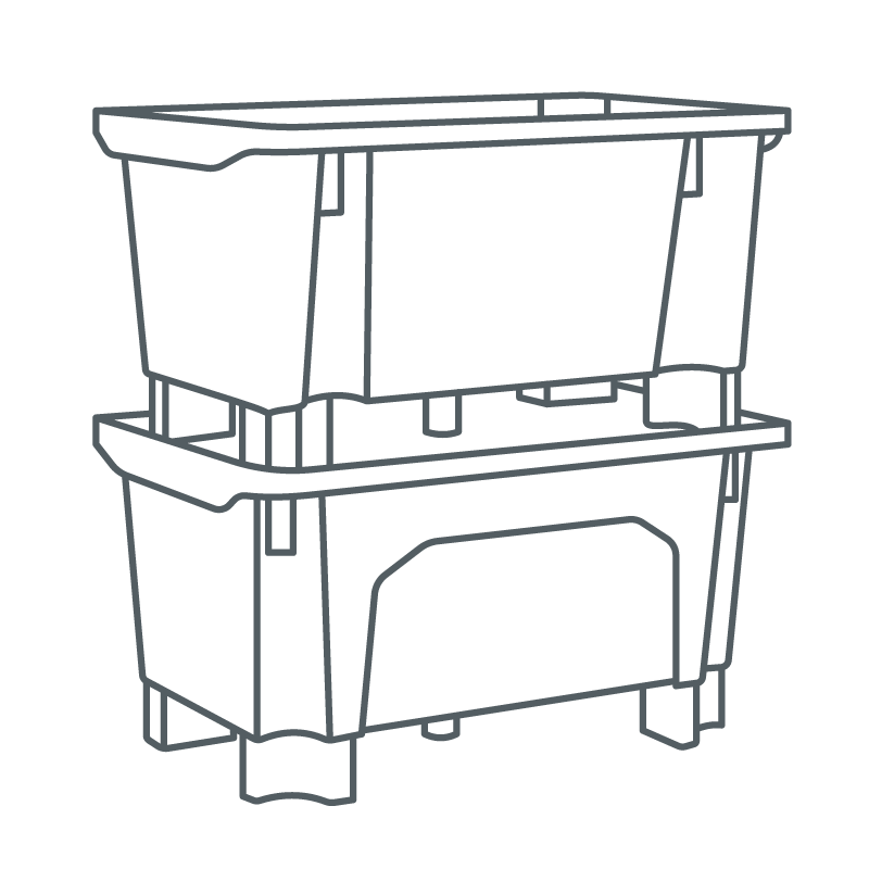 Icon nestable containers